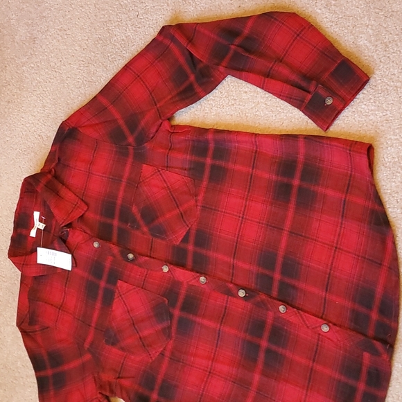 Maurices plaid flannel button down shirt size Medium *NWT - Picture 9 of 12